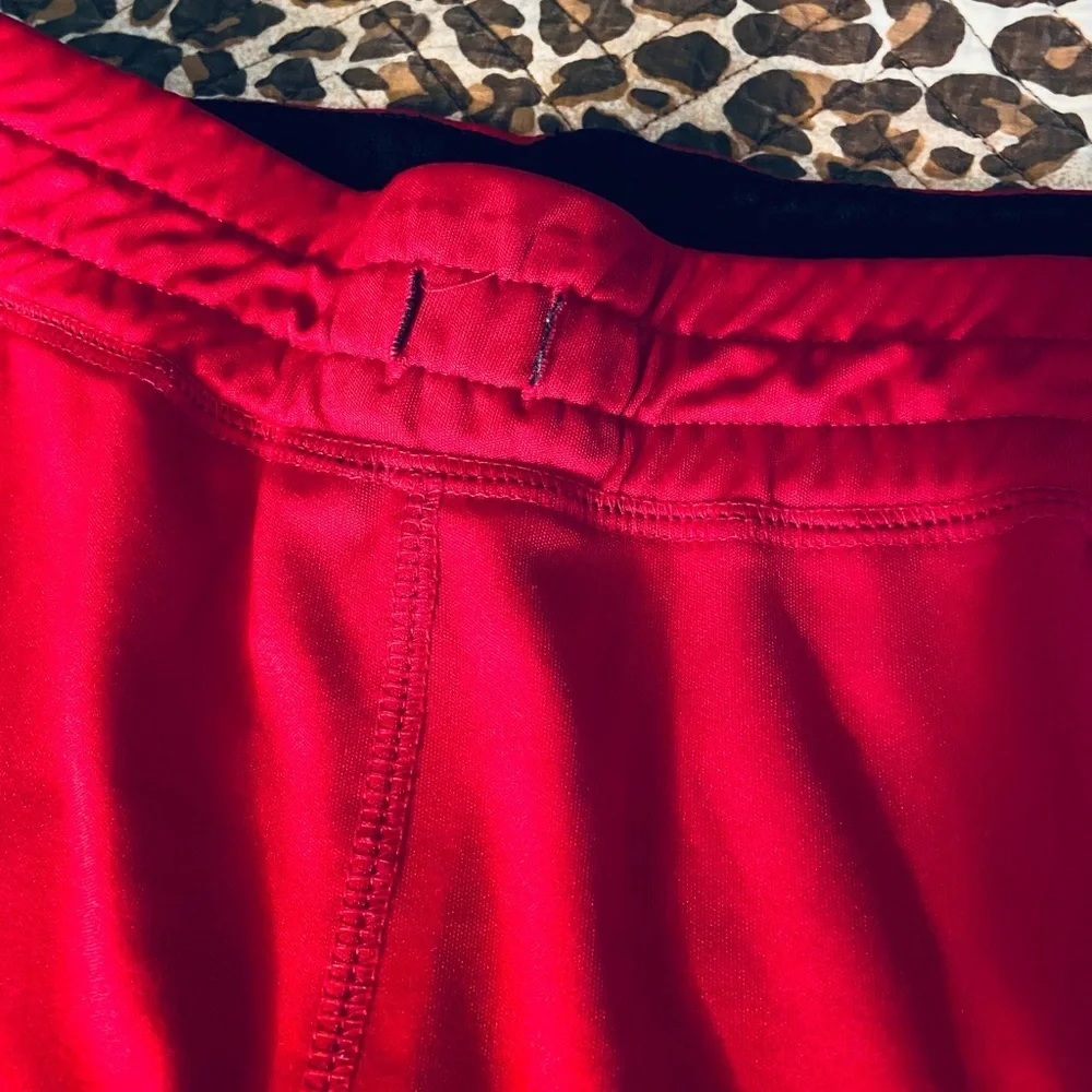 Red w/ Black White Stripe Athletic shorts Medium